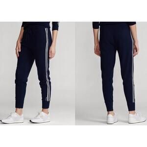 Lg Ralph Lauren Washable Cashmere Navy Joggers Luxe Lounge Pants Athleisure Cozy